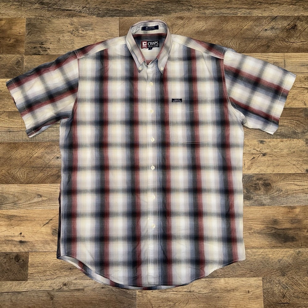 Vintage Chaps Ralph Lauren Plaid Button Up Shirt Men's Size M